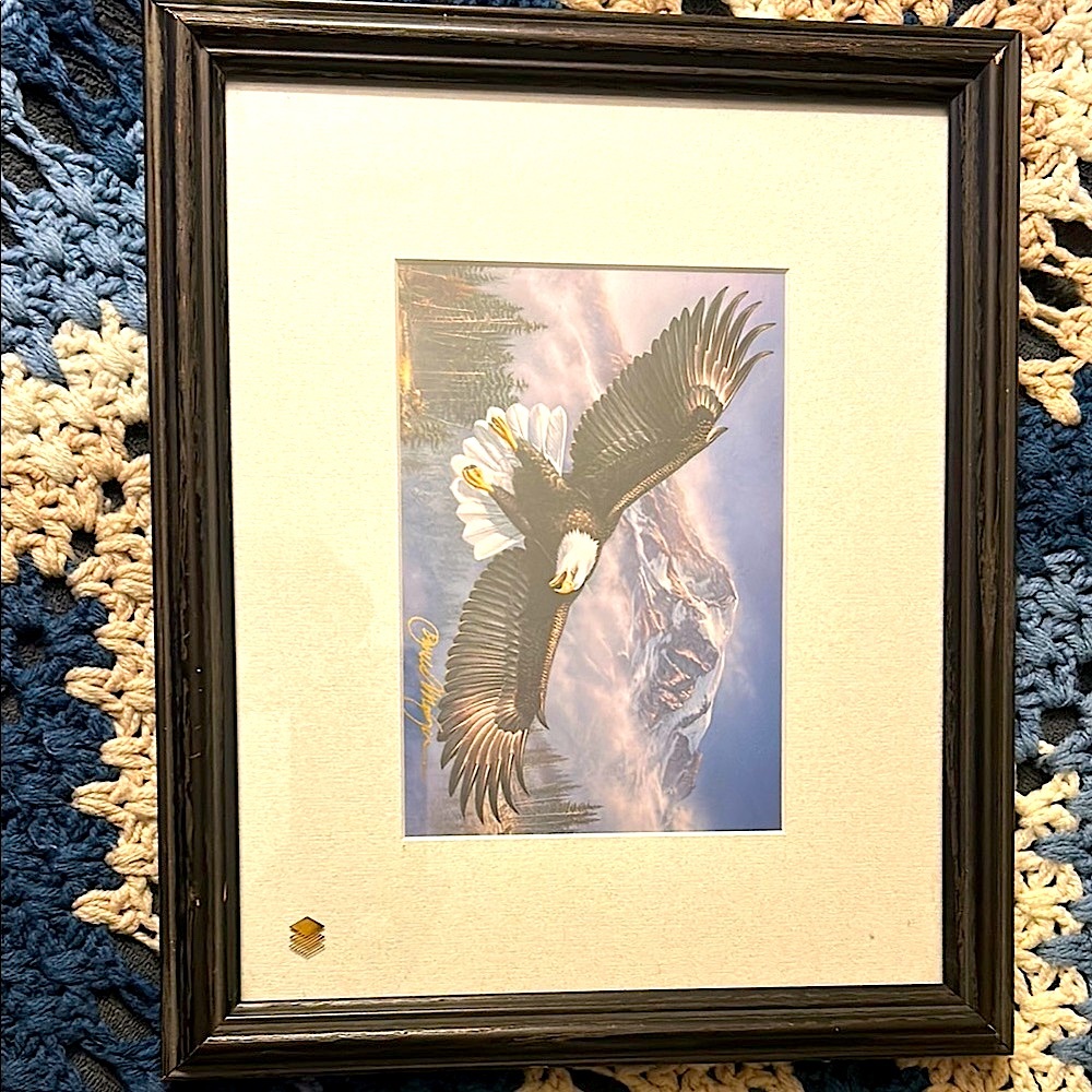 Signed in gold Hadley house Eagle Illustration